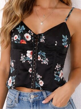 Fashion Nova Floral Corset Top Medium